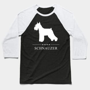 Schnauzer Dog White Silhouette Baseball T-Shirt